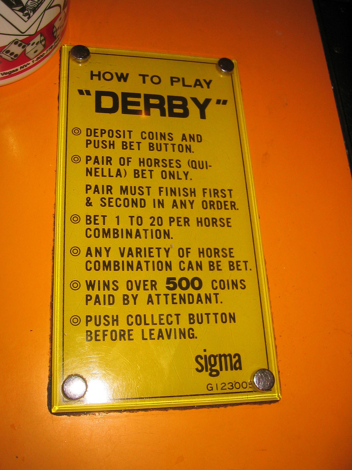 Sigma Derby rules